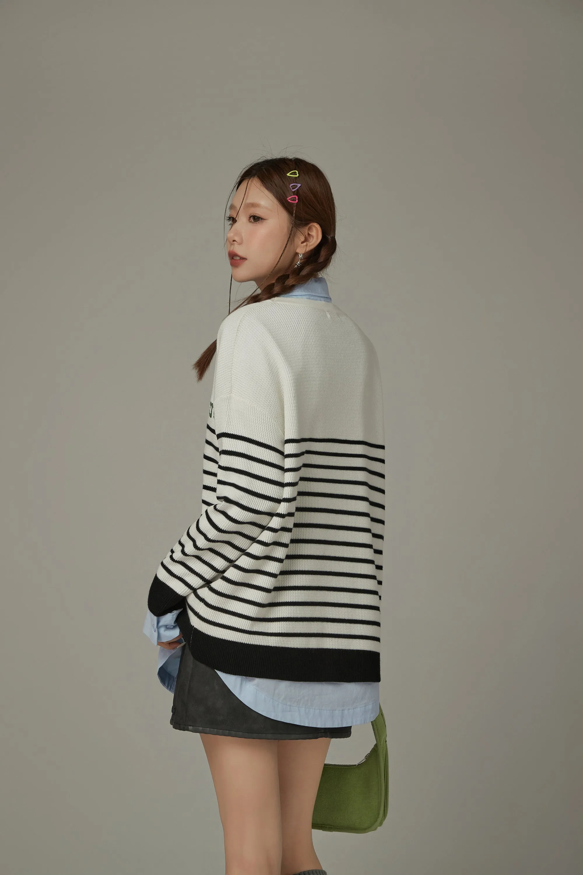 Stripe Long Sleeve Knit Sweater