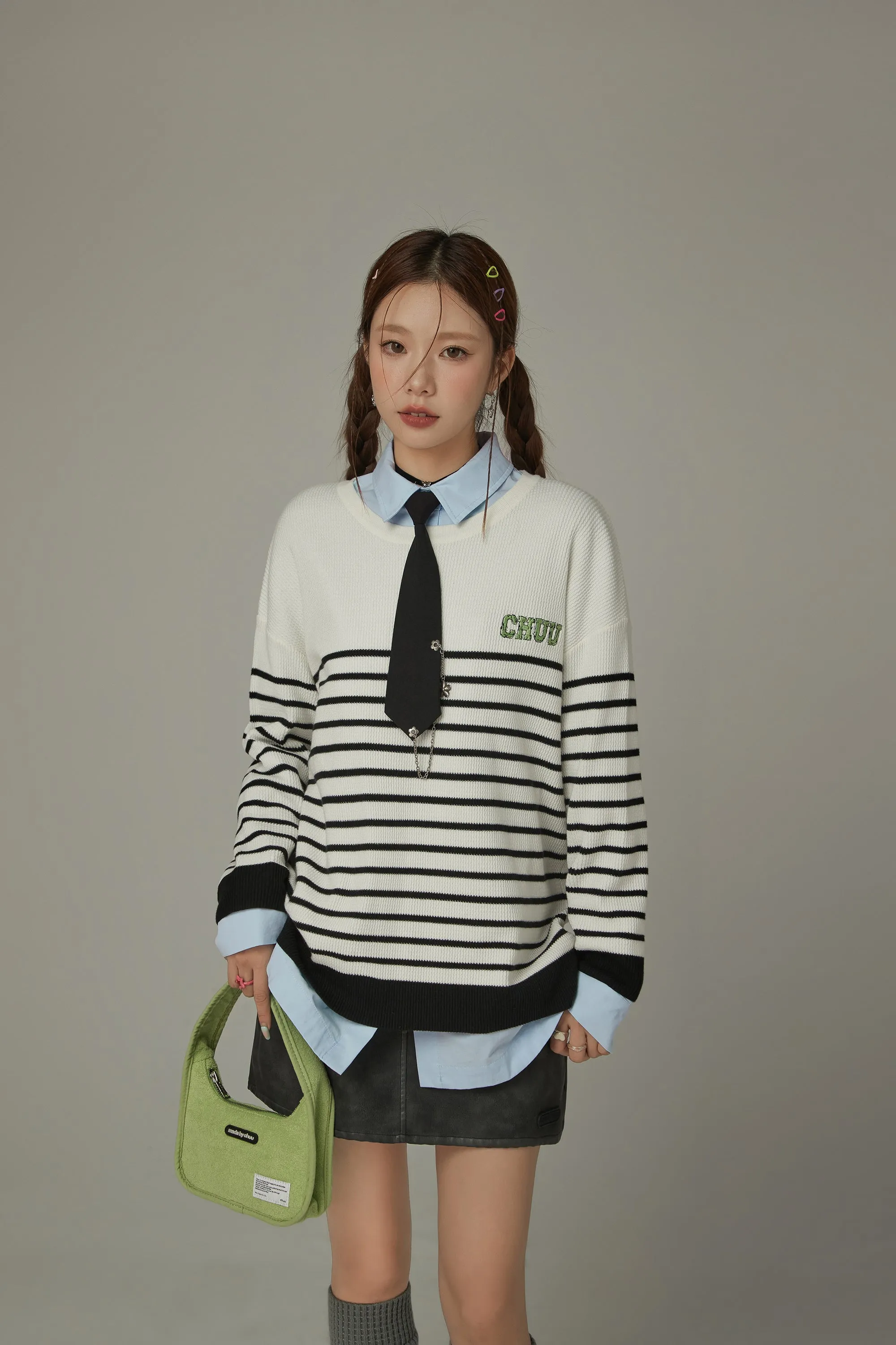 Stripe Long Sleeve Knit Sweater