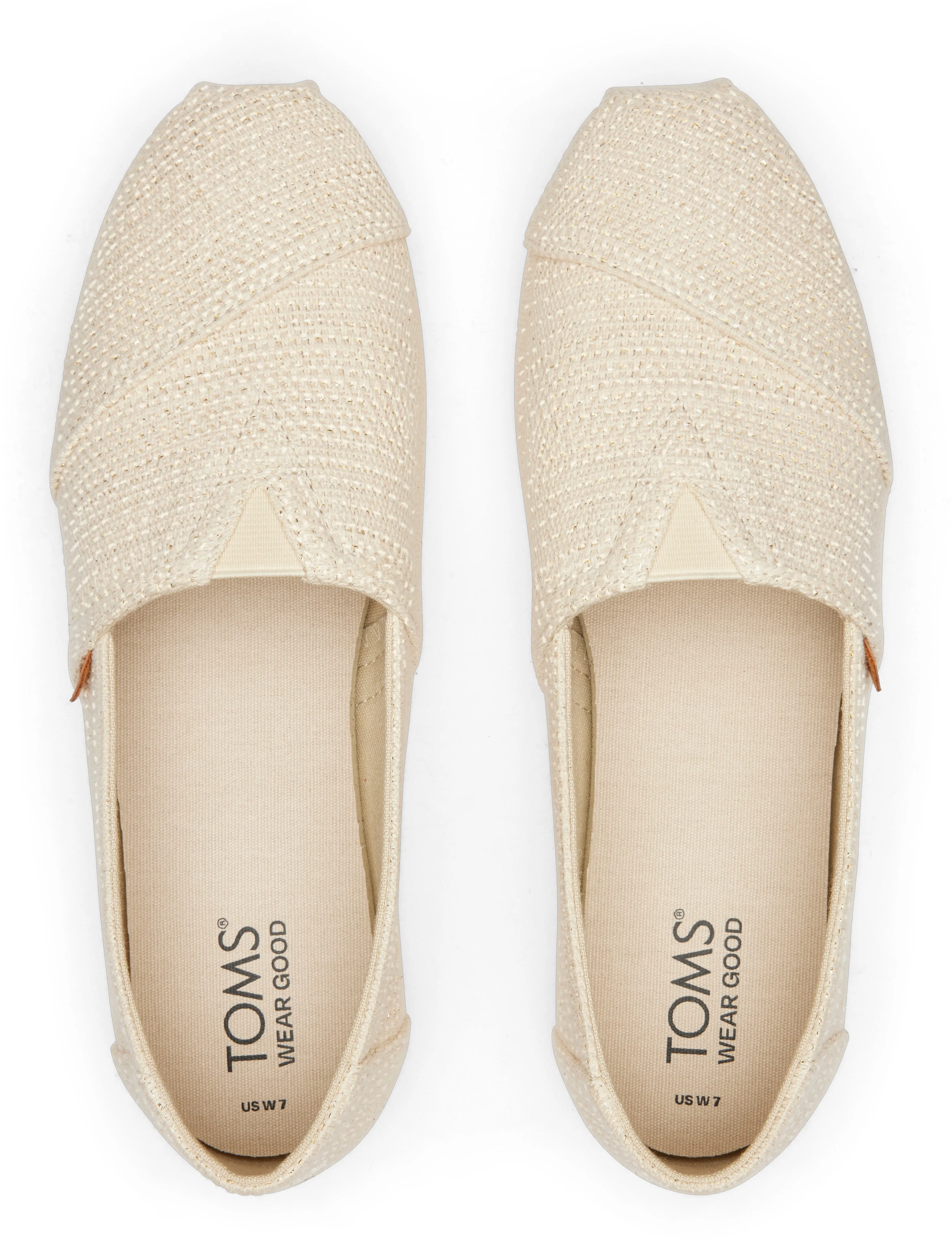 Toms Women Alpargata Natural Metallic Stripe Linen