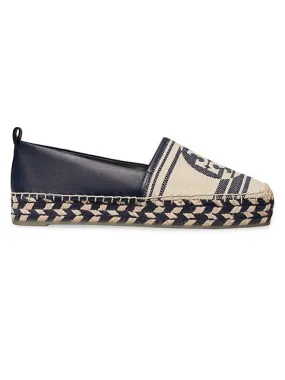 Tory Burch
 Logo Canvas-Leather Platform Espadrilles