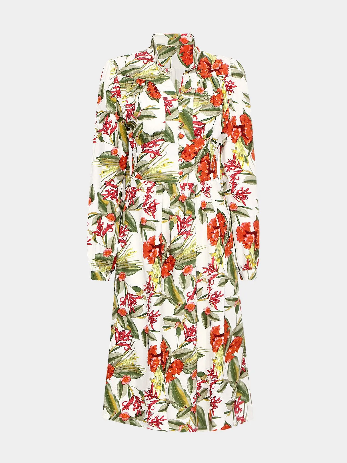 Wholesale Floral Print Colorful Midi Dresses